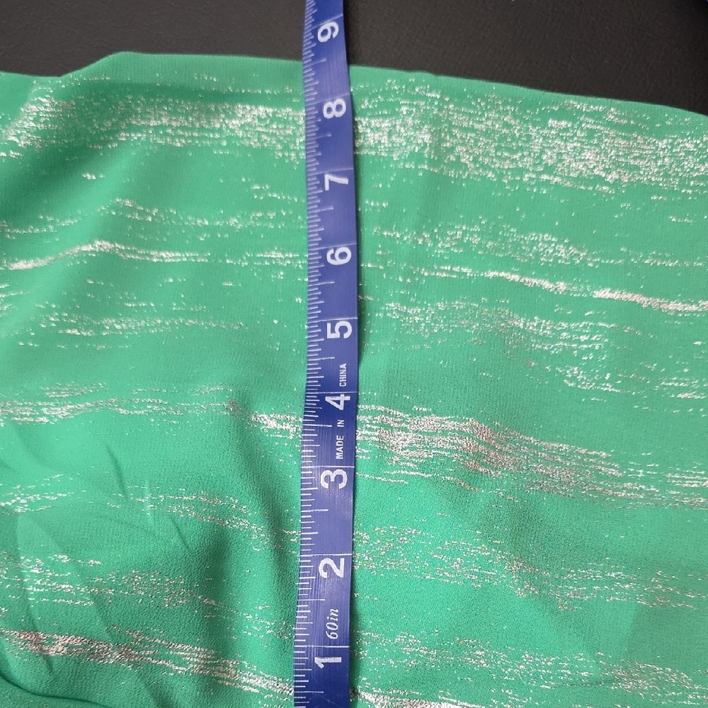 Bob Mackie Mint Green Embroidered V-Neck Tunic - Picture 4 of 6